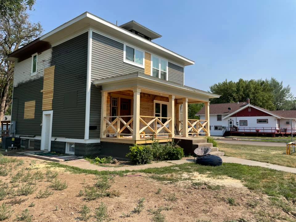Completed front porch and exterior remodel Miles City MT