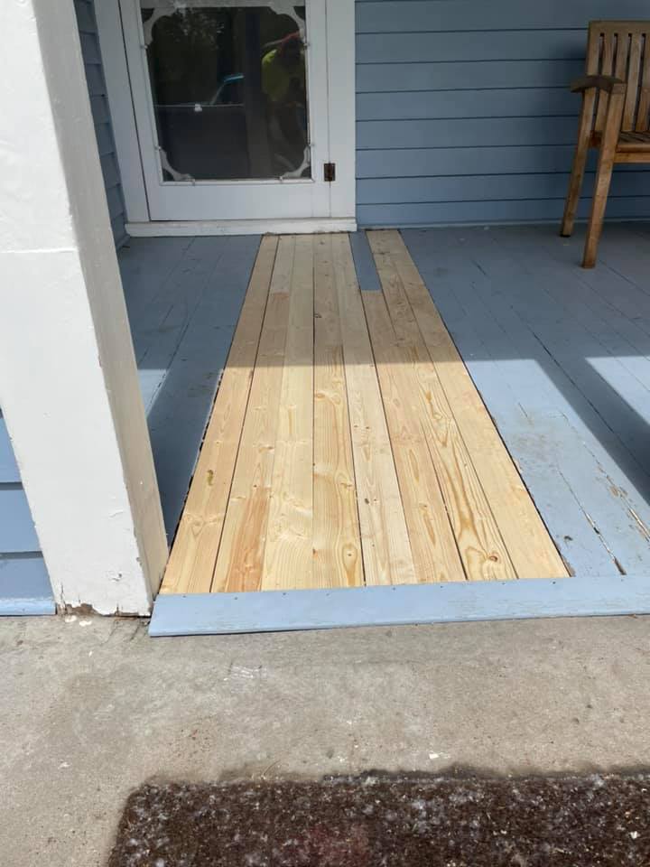 Front porch deck board repair Miles City MT