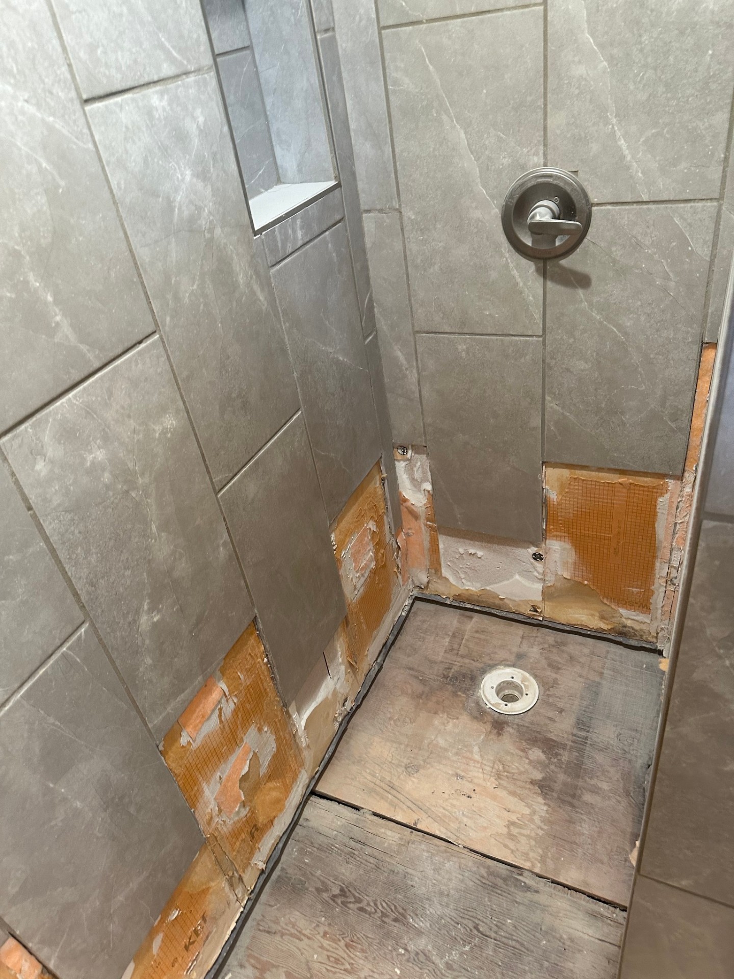 Tile shower in-progress demo and repair Miles City MT